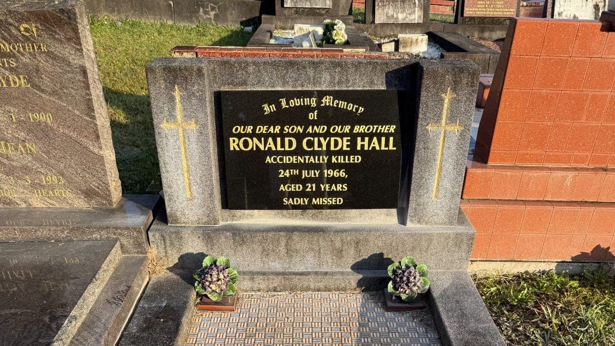 Jet black granite plaque with gold leaf lettering